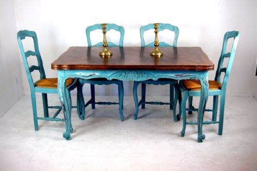 French Oak Extending Table and 6 Chairs