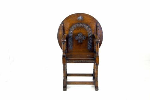 Solid Carved Oak 'Monks Chair/bench'