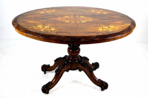A Fine Walnut Inlaid Loo Table
