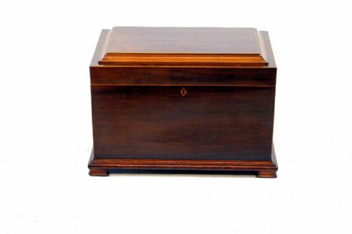 A Rare Mahogany Georgian String Inlaid Wine Chest