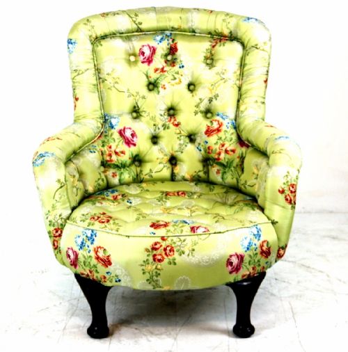 A Great English Reupholstered Tub Chair