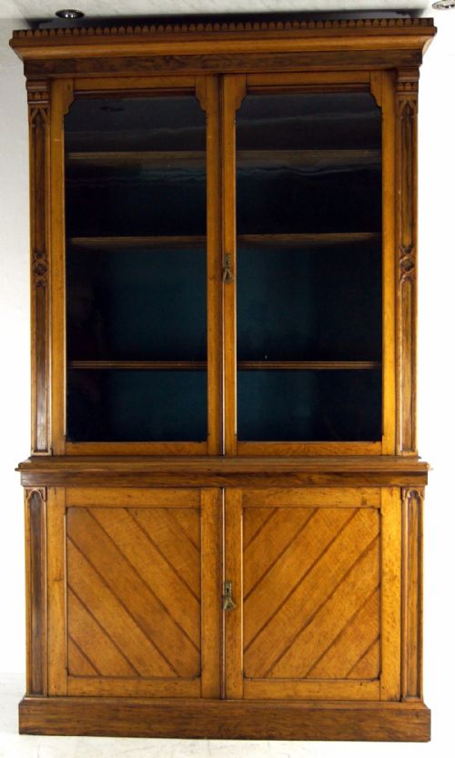 Quality Antique Oak Bookcase by Edwards & Roberts.