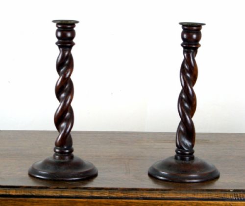A Good Pair of Barley Twist Candle Sticks