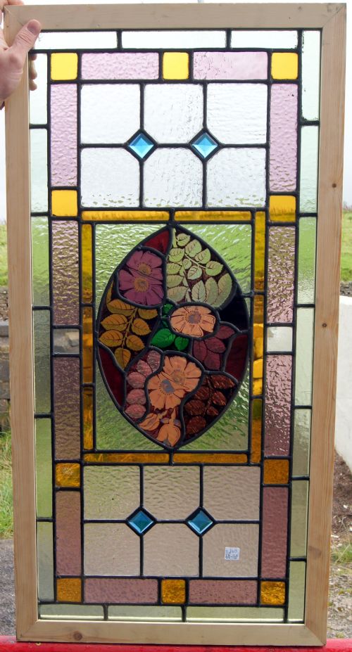 Very Good Painted and Leaded Glass Window