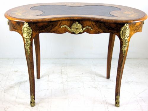 Superb Victorian Burr Walnut Ormolu Mounted Desk