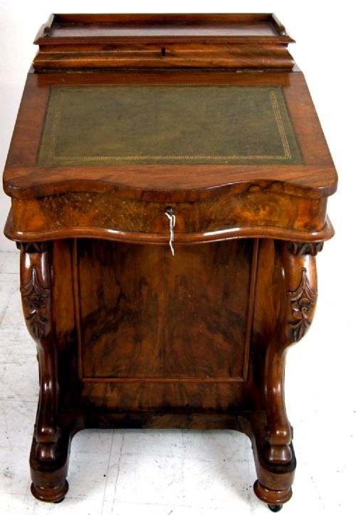 A Good Victorian Walnut Davenport