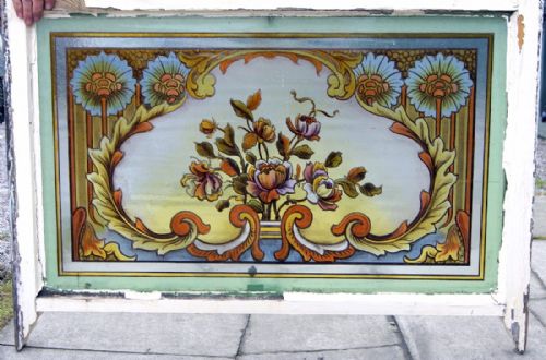 A Beautiful Hand Painted Scottish Art Nouveau Window