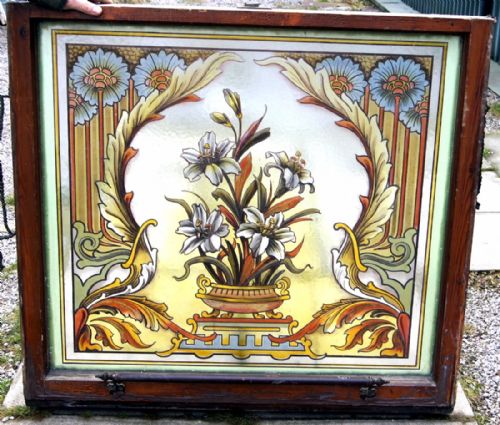 A Beautiful Hand Painted Scottish Art Nouveau Window