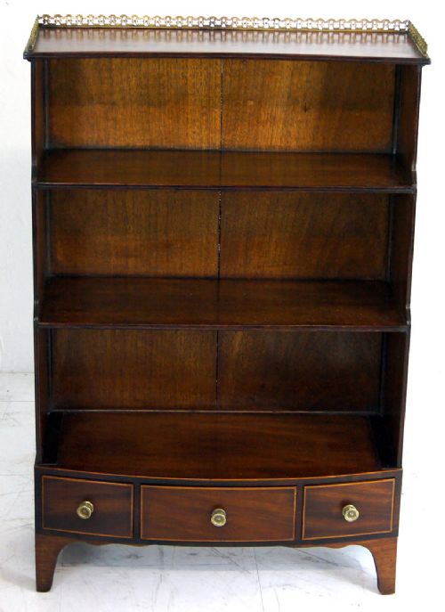 A Small Unusual Mahogany Open Bookcase