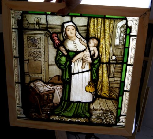 An Amazing Rare Early Painted Glass Window