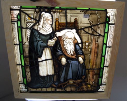 An Amazing Early Painted Scene Window
