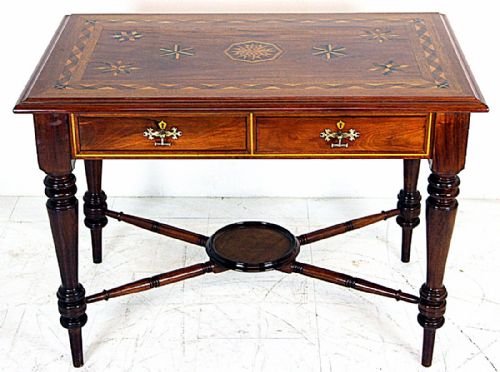 Beautiful Profusely Inlaid Side Table