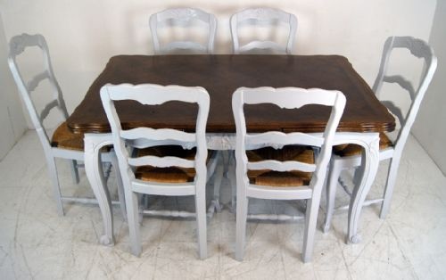 French Oak Extending Table and 6 Chairs