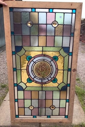 A Large Well Painted Victorian Flower Window