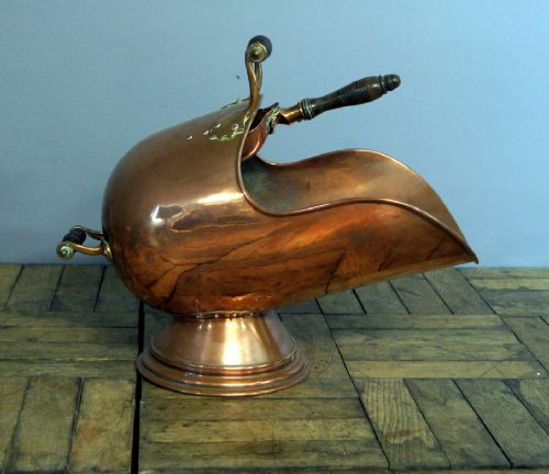 A Good Victorian Copper Coal Scuttle