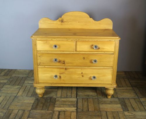 A Good Original Victorian Stripped Pine Chest of Drawers