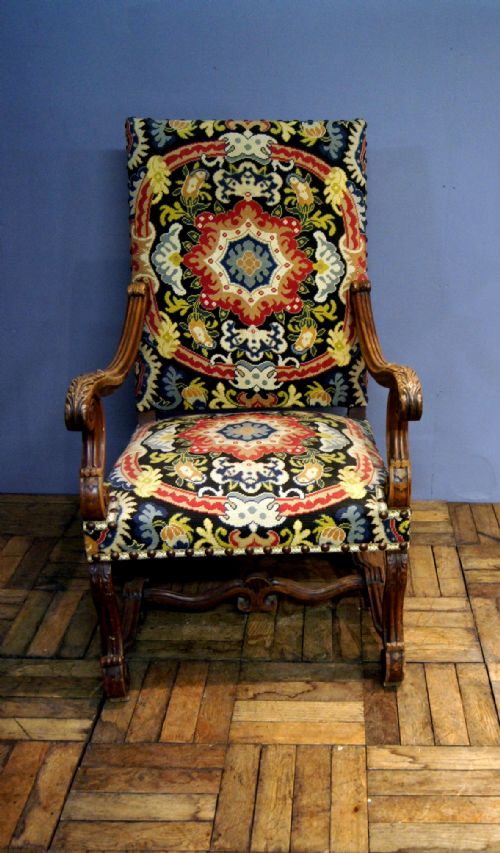 Walnut Baroque Style Chair