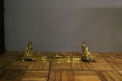 A French Brass Victorian Adjustable Fender