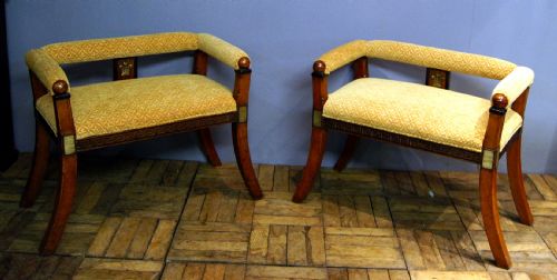 An Exceptional Pair of Decorative Victorian Window/hall Seats