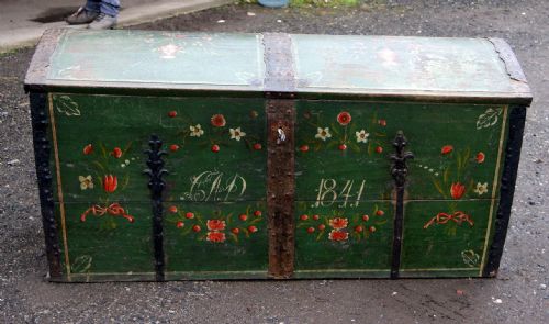 An Exceptional Painted Dome Top Trunk