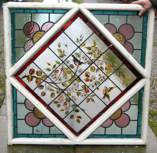 Lovely Painted Bird Window