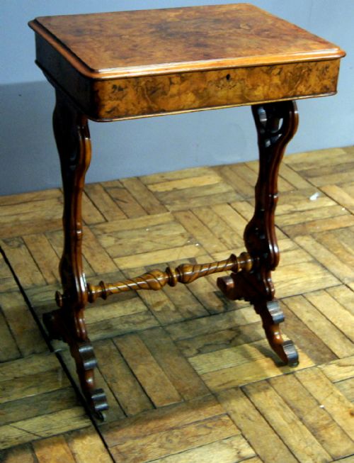 A Good Burr Walnut Sewing Table