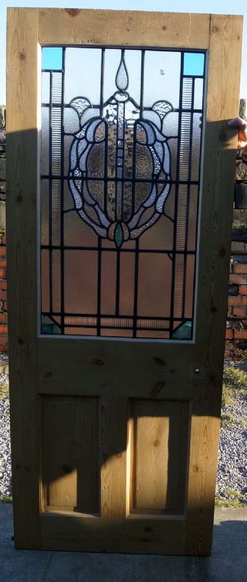 A Good Stripped Leaded Glass Door