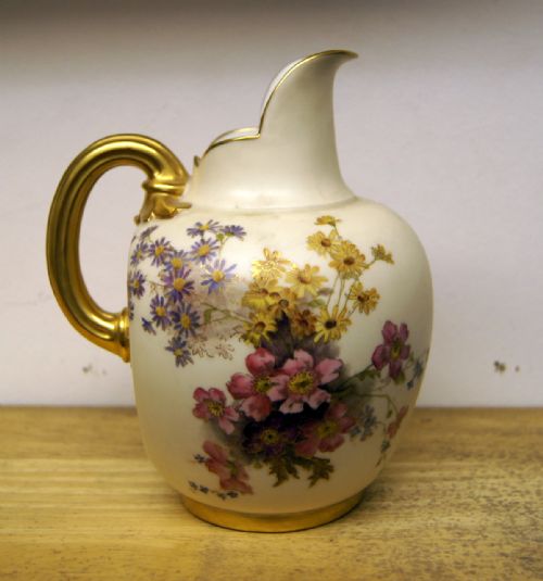A Good Royal Worcester Flat Back Blush Ivory Jug