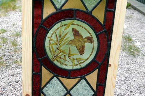 Good Late Victorian Painted Window of a Bird in Flight
