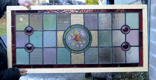 A Stunning Victorian Stained Glass Bird Window