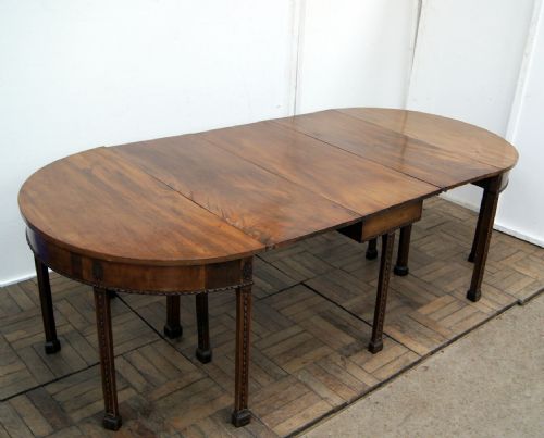 A Very Rare and Unusual Model of a George 111 Mahogany D End Gateleg Dining Table