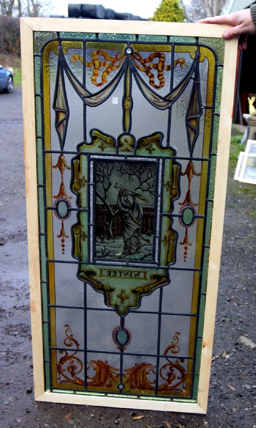 A Truly Stunning Painted Stained Glass Window (Winter)
