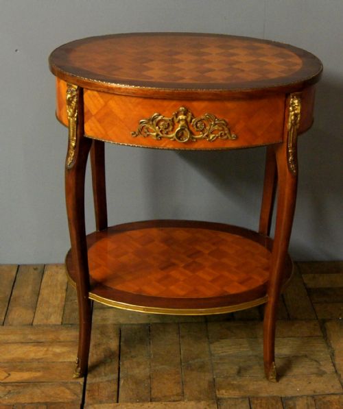 A Lovely Elegant Parquetry Topped French Side Table