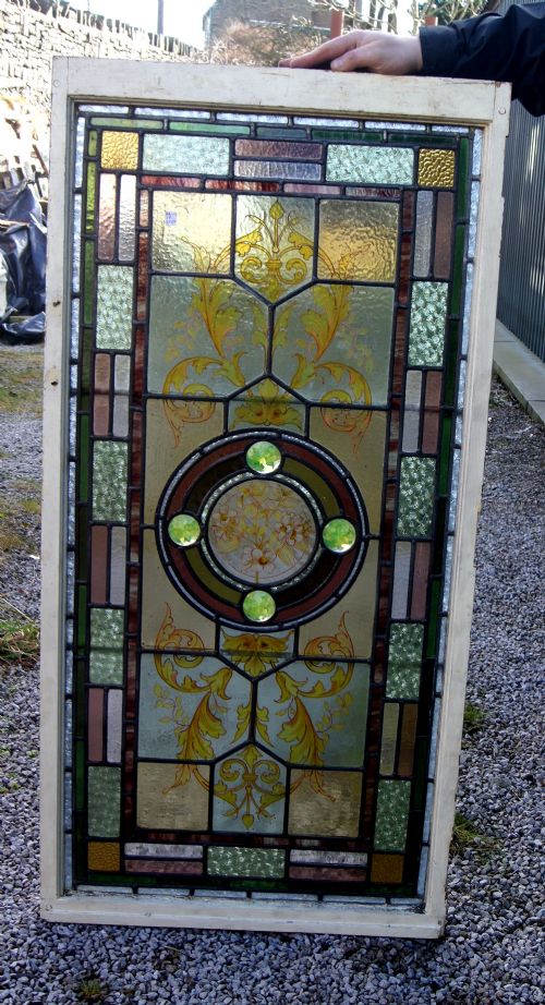 A Stunning Painted Leaded Glass Window