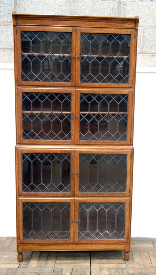 A Good Solid Oak Stacking 4 Section Solicitors Bookcase