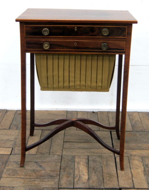 A Charming Victorian Rosewood Inlaid Work Table