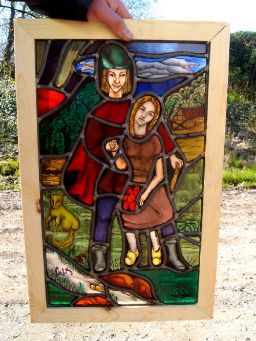 A Good Signed Flemish Painted Leaded Glass Window