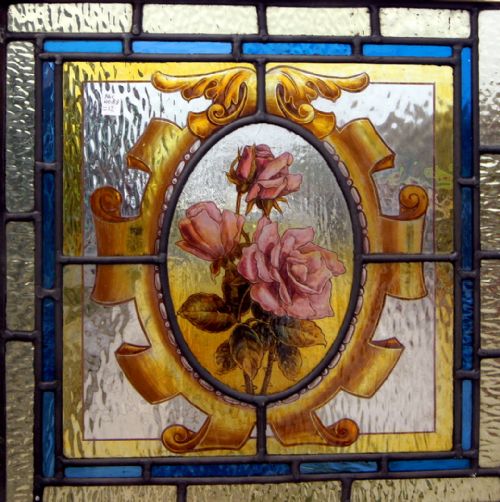 A Wonderful Leaded Glass Painted Window