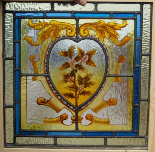 A Stunning Leaded Glass Painted Window