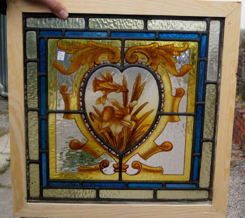 A Wonderful Leaded Glass Painted Window