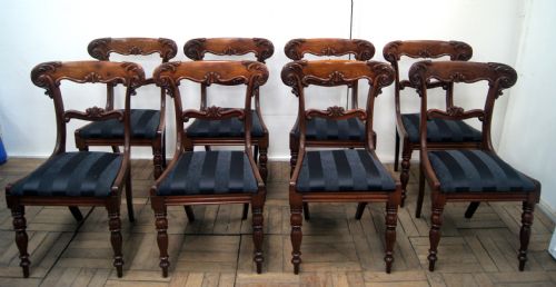 An Impressive Set of 8 William IV Mahogany Dining Chairs