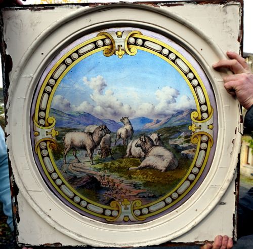 A Magnificent Victorian Painted Stained Glass Window