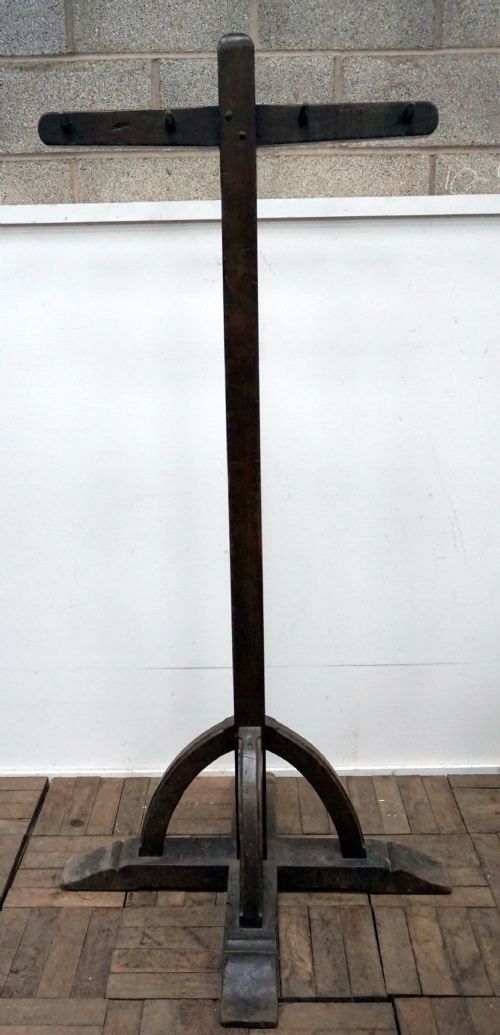 A Very Unusual Arts and Crafts Solid Oak Double Sided Coat Stand