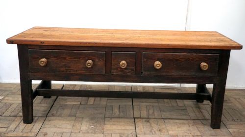 A Good Original Country Pine Base/serving Table