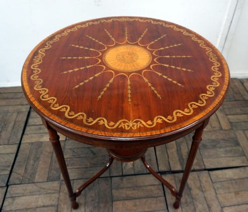 A Top Quality Sheraton Style Inlaid Side Table