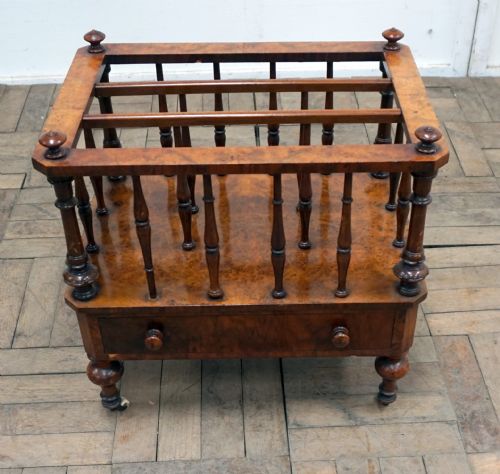 A Burr Walnut Victorian Canterbury