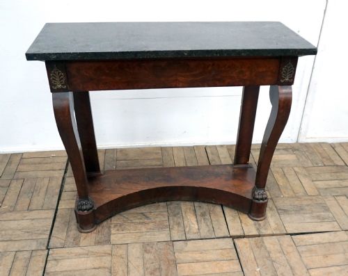 A French Victorian Marble Top Mahogany Console Table