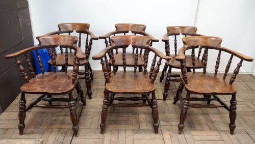 A Good Matching Set of 6 Smokers Bow Chairs