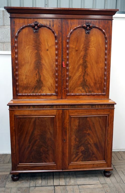 A Good Victorian Mahogany Cupboard Bookcase