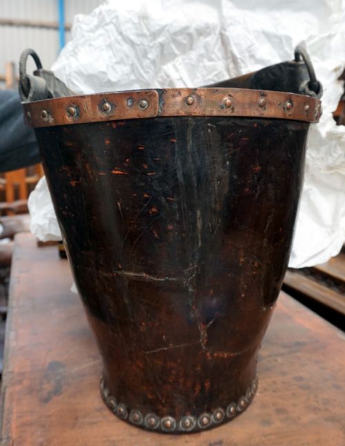 An 18th Century Original Leather Peat Bucket